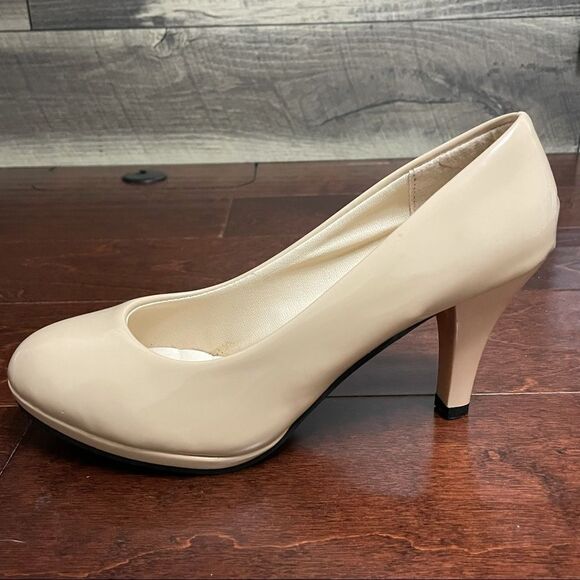 Shishang Jinzi Closed Toe Pump Shoe Beige Size 40 euro US 8.5 - Picture 6 of 13